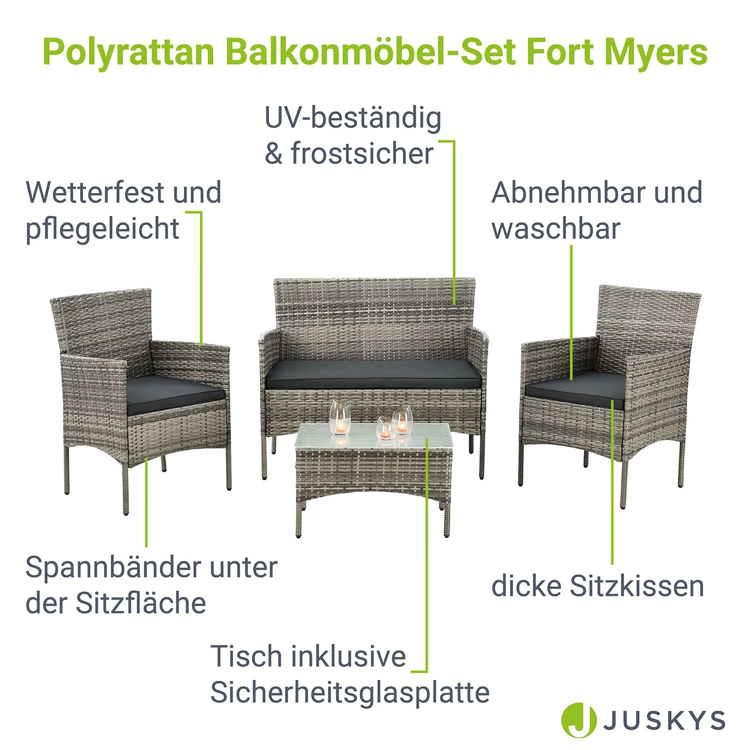 Polyrattan Sitzgruppe Fort Myers - Image 23