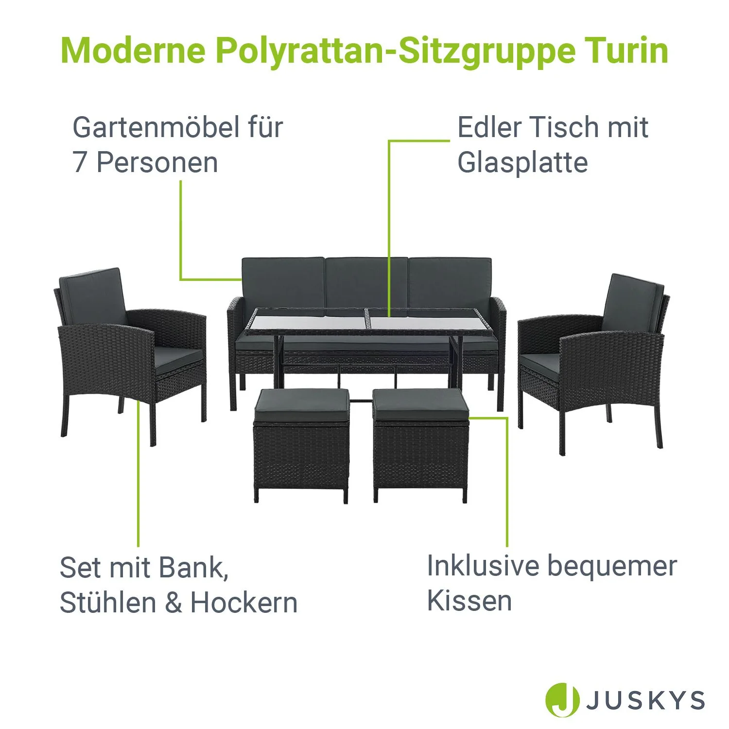 Polyrattan Sitzgruppe Turin - Image 13